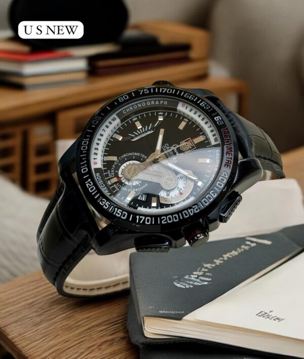 Tag Heuer Grand Carrera Calibre 36 Chronograph with Black Dial and Leather Strap