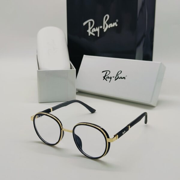 Ray-Ban Round Eyeglasses - Black and Gold/Bronze Metal Frame